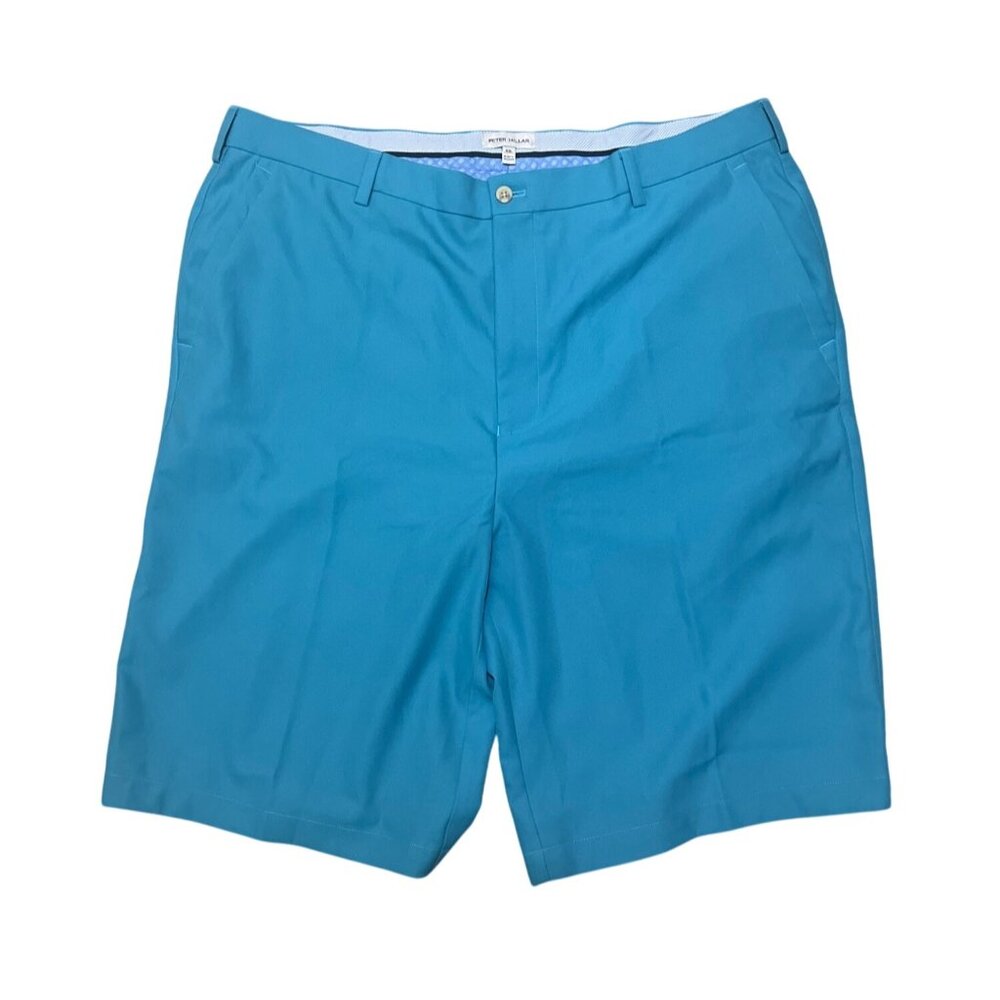 Peter Millar Mens Blue Tailored Fit Golf Shorts 42L Polyester Blend